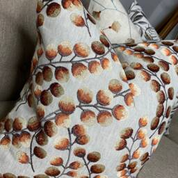John Lewis & Partners Kasper Fabric/Embroidered Orange Cushion Cover, Decorative Pillow - Designer - thumbnail 4