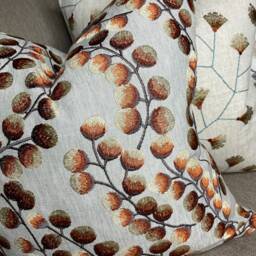John Lewis & Partners Kasper Fabric/Embroidered Orange Cushion Cover, Decorative Pillow - Designer - thumbnail 3