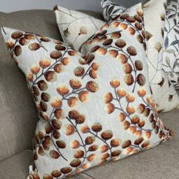 John Lewis & Partners Kasper Fabric/Embroidered Orange Cushion Cover, Decorative Pillow - Designer - thumbnail 2
