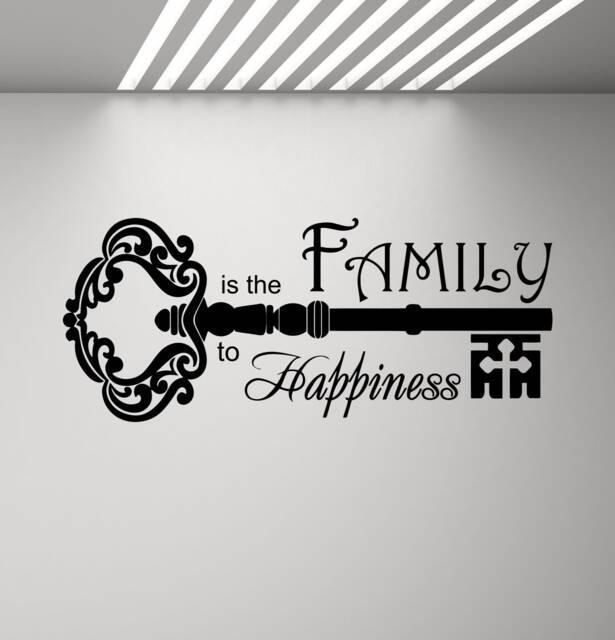 Family Is The Key To Happiness Wall Decal Sign House Quote Love Gift Poster Vinyl Sticker Bedroom Decor Home Art Print X352 - image 1