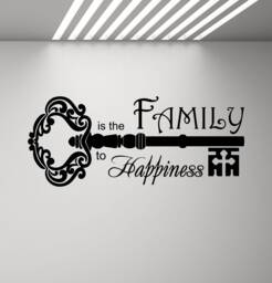 Family Is The Key To Happiness Wall Decal Sign House Quote Love Gift Poster Vinyl Sticker Bedroom Decor Home Art Print X352 - thumbnail 1