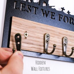 Lest We Forget Key Holder - Hook Wooden Organiser Modern Day Soldier - thumbnail 4