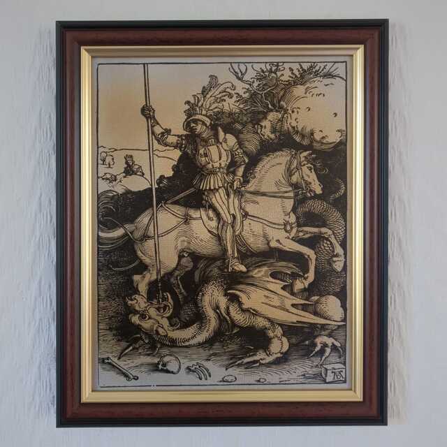 "Saint George & The Dragon - Albrecht D??rer, 1504 Handmade Reproduction On Canvas 8""x10" - image 1