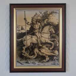 "Saint George & The Dragon - Albrecht D??rer, 1504 Handmade Reproduction On Canvas 8""x10" - thumbnail 1