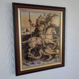 "Saint George & The Dragon - Albrecht D??rer, 1504 Handmade Reproduction On Canvas 8""x10" - thumbnail 2