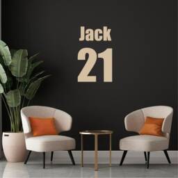 Football Name & Number, Personalised Sticker, Vinyl Wall Art Sticker, Transfer, Mural, Stencil, Easy To Apply, Instructions Included - thumbnail 3