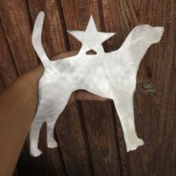 American Foxhound With Star, Metal Dog Tree Topper, Holiday, Wreath Decor, Christmas, Aluminum, Yard Stake Or Wall Hanging, Lightweight - thumbnail 2