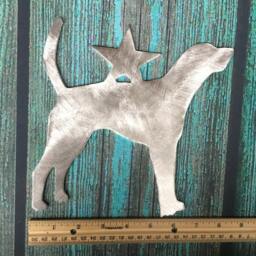 American Foxhound With Star, Metal Dog Tree Topper, Holiday, Wreath Decor, Christmas, Aluminum, Yard Stake Or Wall Hanging, Lightweight - thumbnail 4