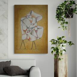 Siblings - Abstract Art By Paul Klee Wrapped Framed Canvas Rolled Photo/Poster Print - thumbnail 2