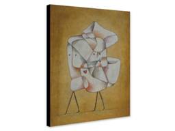 Siblings - Abstract Art By Paul Klee Wrapped Framed Canvas Rolled Photo/Poster Print - thumbnail 1
