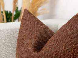Terracotta Boucle Pillow Cover - Bohemian Style, Textured Thick Fabric