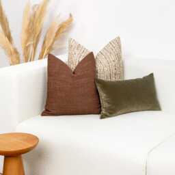 Terracotta Boucle Pillow Cover - Bohemian Style, Textured Thick Fabric - thumbnail 4