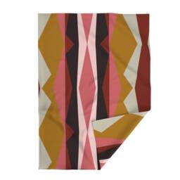 Geometric Throw Blanket - Abstract Triangles Moder Stripes Large Scale Pink Geo Fun Color-Block By Alison_Janssen - thumbnail 2