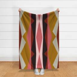 Geometric Throw Blanket - Abstract Triangles Moder Stripes Large Scale Pink Geo Fun Color-Block By Alison_Janssen - thumbnail 3