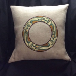 Corn & Grasshopper Pillow Arts Crafts Design Bungalow Mission Mackintosh William Morris Craftsman American Craftsman - thumbnail 2
