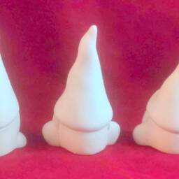 Ready To Paint, Small Garden Gnome Set Of Three - Lawn Or Garden , Outdoor Indoor - thumbnail 3