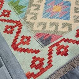 Heritage Tribal Runner Rug, Handmade Artisan Afghan Turkish Aztec Navajo Wool Kilim Rug 420x84 cm - thumbnail 3
