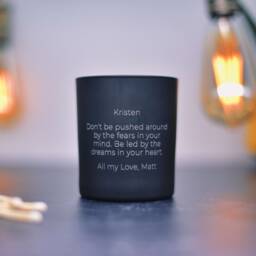Personalised Scented Soy Candle, Laser Engraved Message, Thank You Gift - thumbnail 4