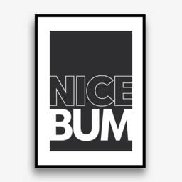 Nice Bum Toilet Bathroom Wall Art Prints Posters Pictures Contemporary Typography Bold/Frame Not Included - thumbnail 3