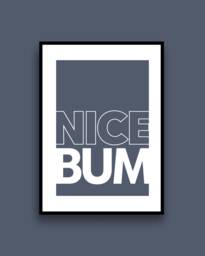 Nice Bum Toilet Bathroom Wall Art Prints Posters Pictures Contemporary Typography Bold/Frame Not Included - thumbnail 1