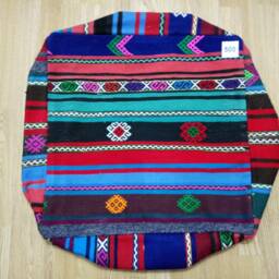 Kilim Pouf Square 24x24x8 Inches Striped Design Poufs Floor Pillow Cover Oversize Anatolian Home Decor - thumbnail 3