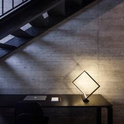 Geometric Table Lamp, Led Lighting, Modern Desk Metal Minimalist Light, Bedside Sculptural Unique Light - thumbnail 3