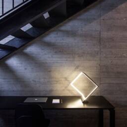 Geometric Table Lamp, Led Lighting, Modern Desk Metal Minimalist Light, Bedside Sculptural Unique Light - thumbnail 2