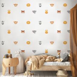 Kids Wall Decal Cute Little Safari Animal Sticker Nursery Forest Set Decals - thumbnail 2