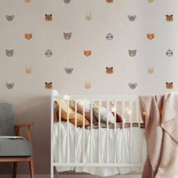 Kids Wall Decal Cute Little Safari Animal Sticker Nursery Forest Set Decals - thumbnail 3