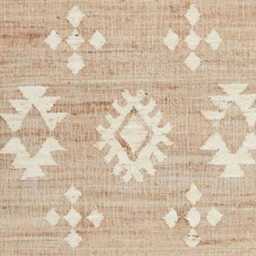 Handwoven Jute Rug With White Flower Boho Bohemian Decor , Handwoven 8x10, Reversible Cotton Carpet - thumbnail 4