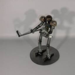 Hockey Player, Metal Bolt Figurine, Athlete, Ice Skate Art Sports - thumbnail 3