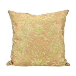 Fortuny Fabric Throw Pillow Case in Bayou Green & Gold Sevigne Pattern - Made Italy - thumbnail 1