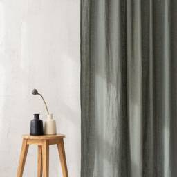 White/Natural Checkered Linen Curtain For Rustic Charm, Handmade Natural Softened Panel, Custom Length Rod Pocket Curtain - thumbnail 4