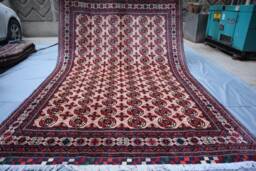 Turkmen Tekke Bukhara Rug, 6'4x9'5 Ft Afghan Hand Knotted Soft Wool Tribal Ersari Handmade Area Rugs For Living Room, Bedroom Rug - thumbnail 1