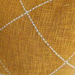 Mustard Yellow Hand Machine Kantha Cushion Cover 18x18, 20x20 Inches Cotton Handmade Decorative Boho Textured Throw Pillow - thumbnail 2