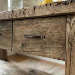 Reclaimed Oak Kitchen Island With Drawers - Wabi Sabi Rustic Wood - thumbnail 3