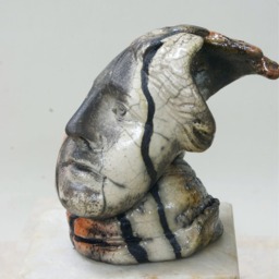 Ceramic Figurine Sculpture Stoneware Raku Greek Art Deco New Modern - thumbnail 2