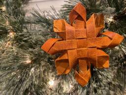 Handmade Leather Snowflake Ornament - thumbnail 1