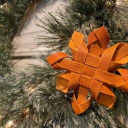 Handmade Leather Snowflake Ornament - thumbnail 3