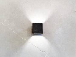 Black Ceramic Cube Wall Sconce Modern Led Up Down Light - thumbnail 1