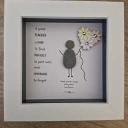 Teacher Gift. Or Classroom Assistant, Pebble Art Picture Framed Poem, Wall Art, Home Decor Personalised Gift. Mini Desk Frame - thumbnail 3