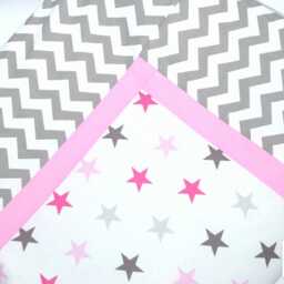 Playmat, Baby Blanket, Play Mat in Pink/Blue With Stars, 125 cm X cm, Thickly Padded, Handmade By Bab-Berlin - thumbnail 3