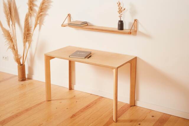Wooden Desk To Work From Home, Birch Plywood Furniture, Modern Study, European Wood Home Office Desk, Computer Kitchen Table - image 1