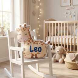 Giraffe Pillows, Baby Pillow, Kids Name Nursery Decor Shower Personalized Boy Pillow - thumbnail 4