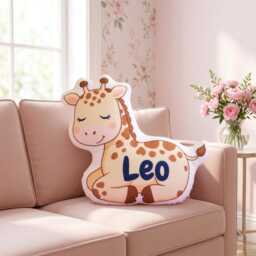 Giraffe Pillows, Baby Pillow, Kids Name Nursery Decor Shower Personalized Boy Pillow - thumbnail 2