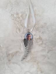 Hanging Angel Wings Decoration, Memorial Keyring, Christmas in Loving Memory - thumbnail 1