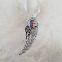 Hanging Angel Wings Decoration, Memorial Keyring, Christmas in Loving Memory - thumbnail 2