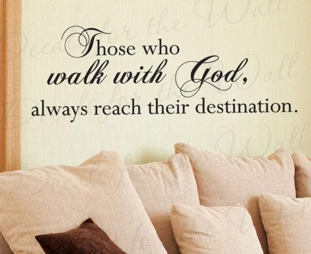 Those Who Walk With God Always Reach Their Destination Inspirational Home Religious Bible Vinyl Quote Art Wall Decal Sticker Decor R19 - image 1
