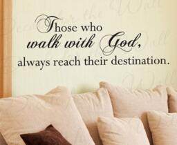 Those Who Walk With God Always Reach Their Destination Inspirational Home Religious Bible Vinyl Quote Art Wall Decal Sticker Decor R19 - thumbnail 1