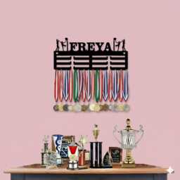 Personalised Netball Medal Hanger Custom Wall Art Display Rack For Bedroom Sports Decor, Acrylic Hanger - thumbnail 1
